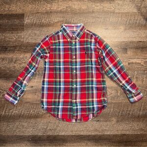 Ralph Lauren Multicolor Plaid Button-Down Shirt Kids Size 7